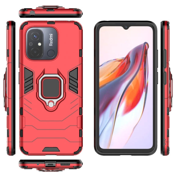 For Xiaomi Redmi 12C Magnetic Ring Holder PC + TPU Phone Case(Red)