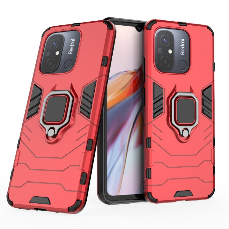 For Xiaomi Redmi 12C Magnetic Ring Holder PC + TPU Phone Case(Red)