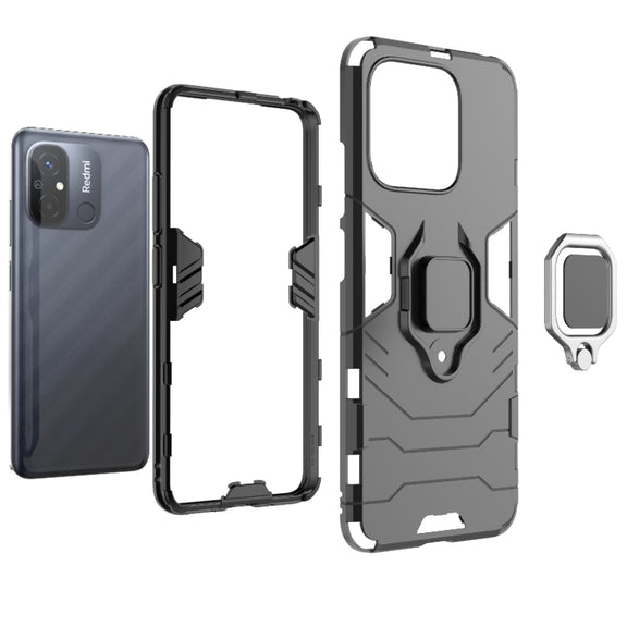 For Xiaomi Redmi 12C Magnetic Ring Holder PC + TPU Phone Case(Red)
