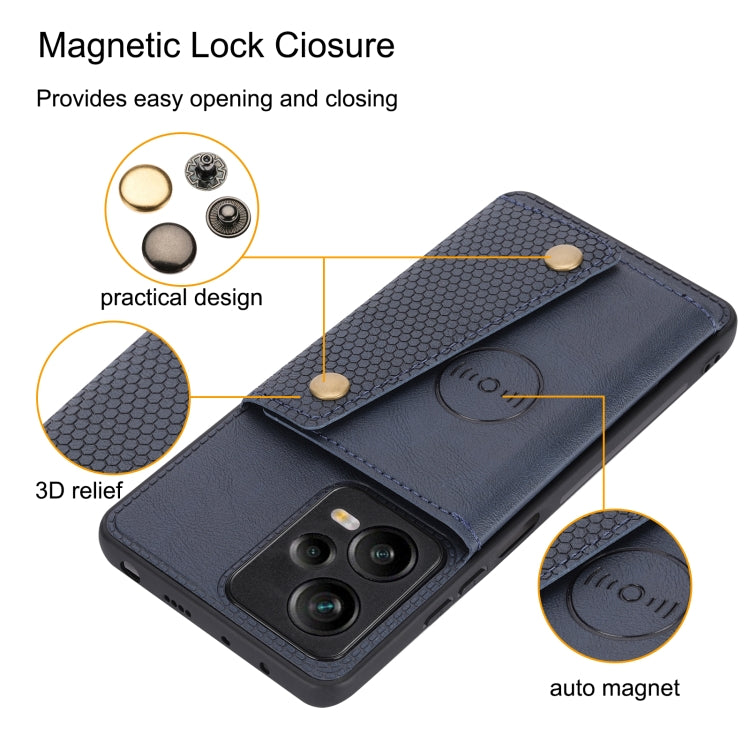 For Xiaomi Redmi Note 12 5G Global Double Buckle Magnetic Phone Case(Brown)
