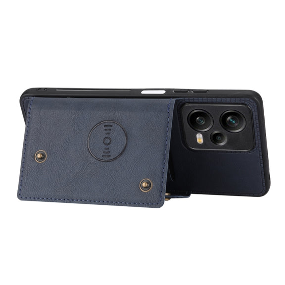 For Xiaomi Redmi Note 12 Pro+ 5G Global Double Buckle Magnetic Phone Case(Blue)