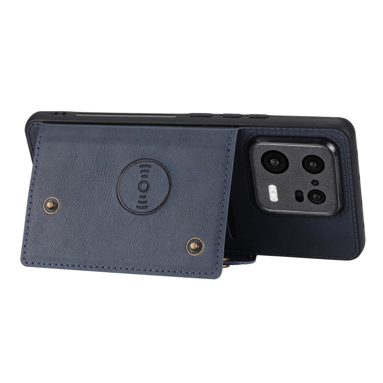 For Xiaomi 13 Double Buckle Magnetic Phone Case(Blue)