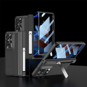 For OPPO Find N2 GKK Magnetic Hinge Flip Leather Phone Case with Holder(Black)