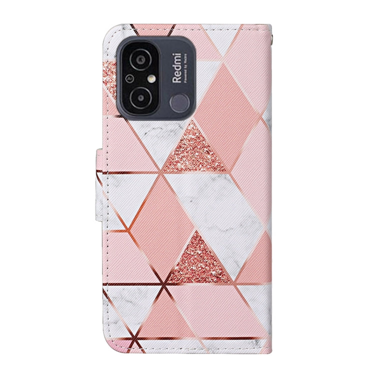 For Xiaomi Redmi 12C Colored Drawing Pattern Flip Leather Phone Case(Marble)