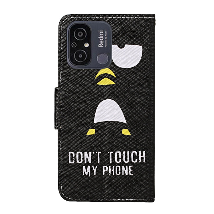 For Xiaomi Redmi 12C Colored Drawing Pattern Flip Leather Phone Case(Penguin)