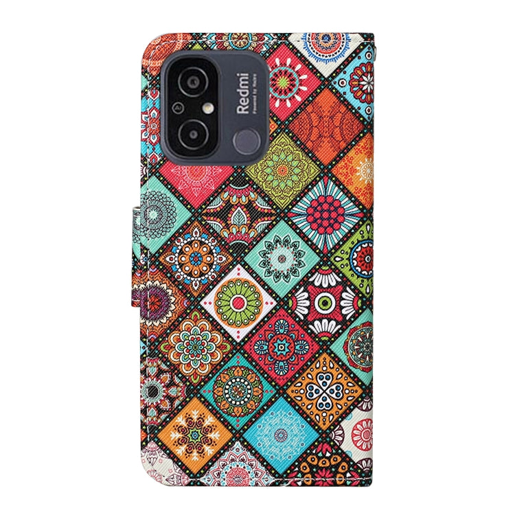 For Xiaomi Redmi 12C Colored Drawing Pattern Flip Leather Phone Case(Ethnic Style)