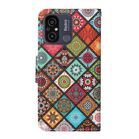 For Xiaomi Redmi 12C Colored Drawing Pattern Flip Leather Phone Case(Ethnic Style)