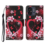 For Xiaomi Redmi 12C Colored Drawing Pattern Flip Leather Phone Case(Red Heart)