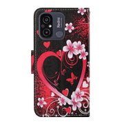 For Xiaomi Redmi 12C Colored Drawing Pattern Flip Leather Phone Case(Red Heart)