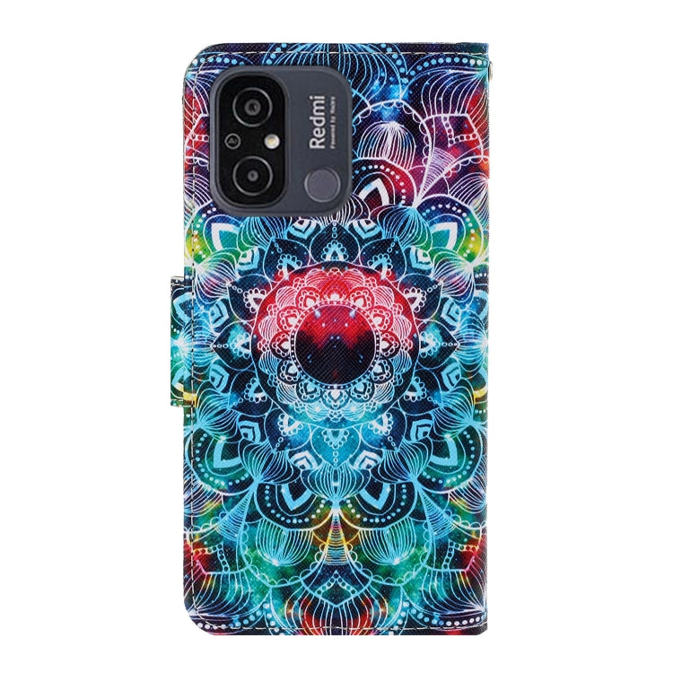 For Xiaomi Redmi 12C Colored Drawing Pattern Flip Leather Phone Case(Mandala)