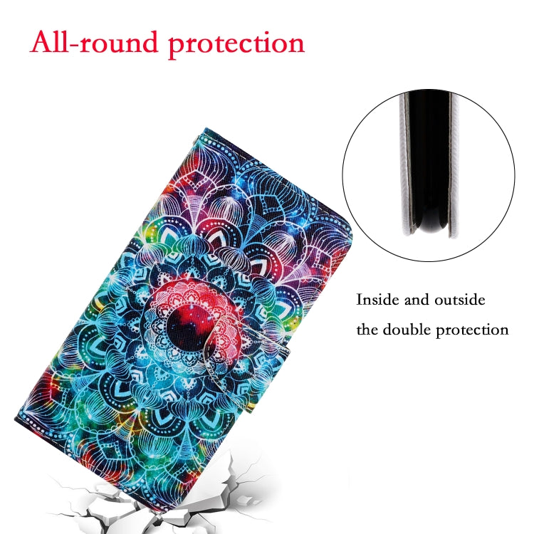 For Xiaomi Redmi 12C Colored Drawing Pattern Flip Leather Phone Case(Mandala)