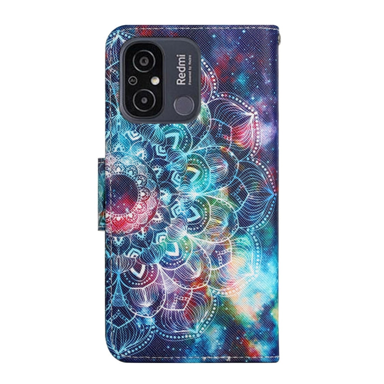 For Xiaomi Redmi 12C Colored Drawing Pattern Flip Leather Phone Case(Star Mandala)