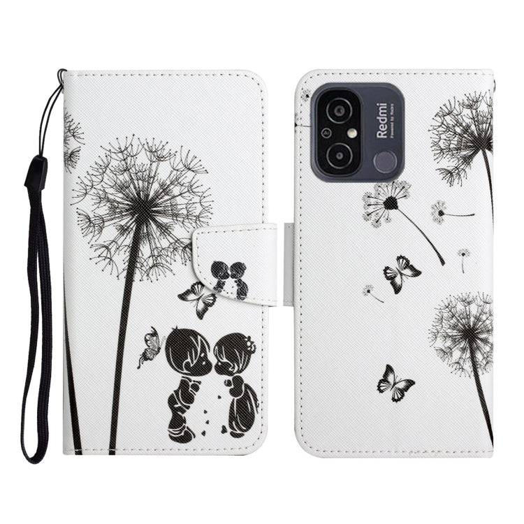 For Xiaomi Redmi 12C Colored Drawing Pattern Flip Leather Phone Case(Dandelion)