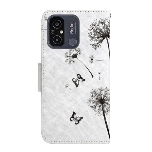For Xiaomi Redmi 12C Colored Drawing Pattern Flip Leather Phone Case(Dandelion)