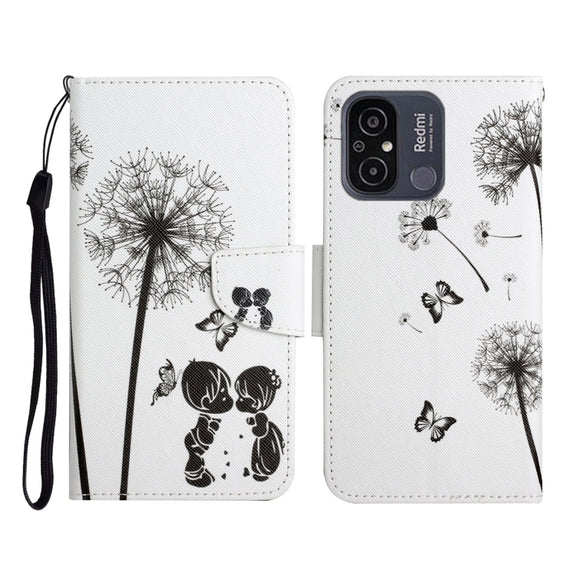 For Xiaomi Redmi 12C Colored Drawing Pattern Flip Leather Phone Case(Dandelion)