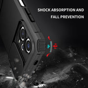 For Xiaomi Redmi Note 12 5G / Poco X5 Stereoscopic Holder Sliding Camshield Phone Case(Black)