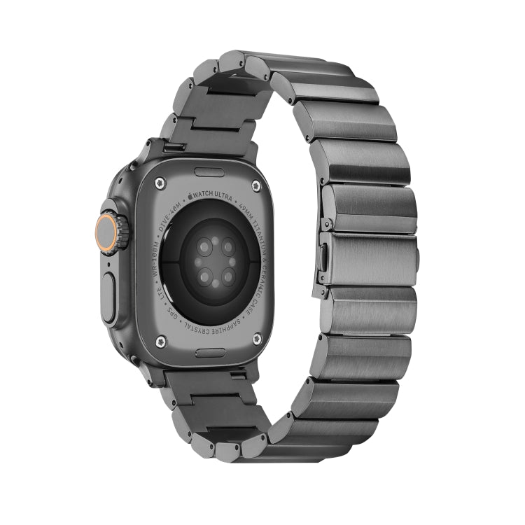 Flat Buckle Titanium Alloy Watch Band For Apple Watch Ultra 49mm&Watch Ultra 2 49mm / Series 9&8&7 45mm / SE 3&SE 2&6&SE&5&4 44mm / 3&2&1 42mm (Gray)