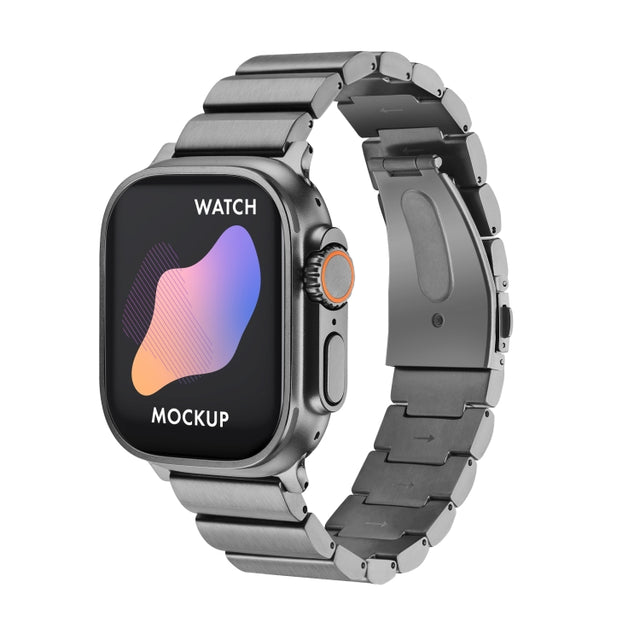 Flat Buckle Titanium Alloy Watch Band For Apple Watch Ultra 49mm&Watch Ultra 2 49mm / Series 9&8&7 45mm / SE 3&SE 2&6&SE&5&4 44mm / 3&2&1 42mm (Gray)