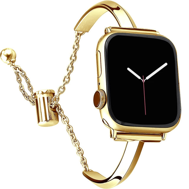 Stainless Steel Bracelet Watch Band For Apple Watch Ultra 49mm&Watch Ultra 2 49mm / Series 9&8&7 45mm / SE 3&SE 2&6&SE&5&4 44mm / 3&2&1 42mm(Gold)