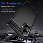 For Realme C55 Brushed Texture Carbon Fiber TPU Phone Case(Black)