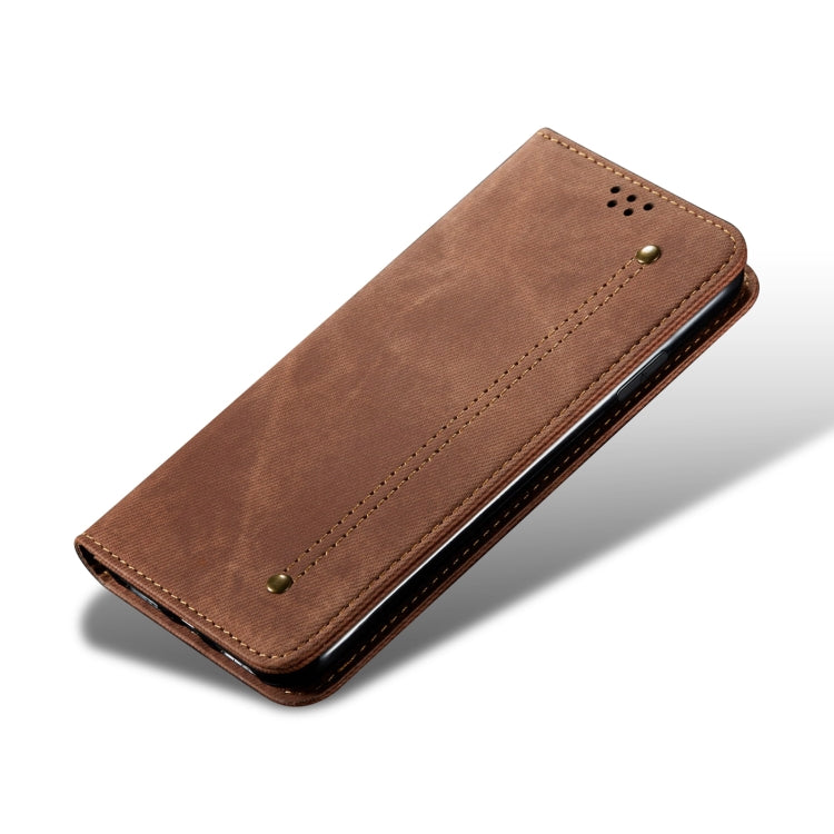 For Huawei P60/P60 Pro Denim Texture Leather Phone Case(Brown)