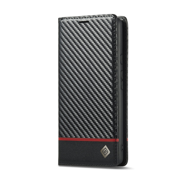 For Google Pixel 7a LC.IMEEKE Carbon Fiber Leather Phone Case(Horizontal Black)