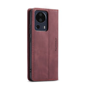 For Xiaomi 13 Lite CaseMe 013 Multifunctional Horizontal Flip Leather Phone Case(Wine Red)