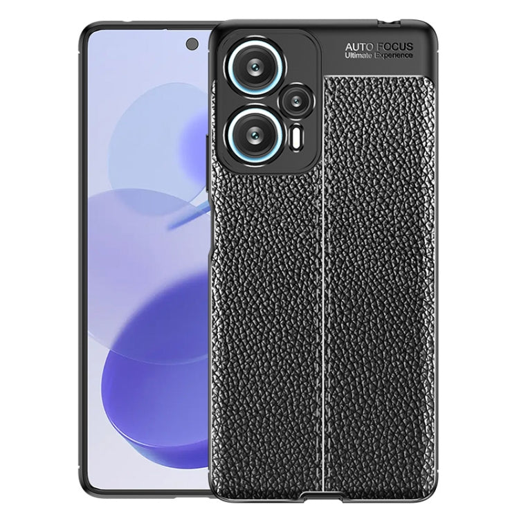 For Xiaomi Redmi Note 12 Turbo Litchi Texture Shockproof TPU Phone Case(Black)