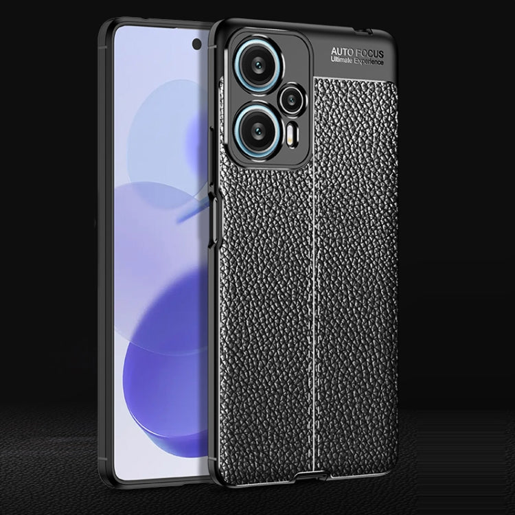 For Xiaomi Redmi Note 12 Turbo Litchi Texture Shockproof TPU Phone Case(Black)