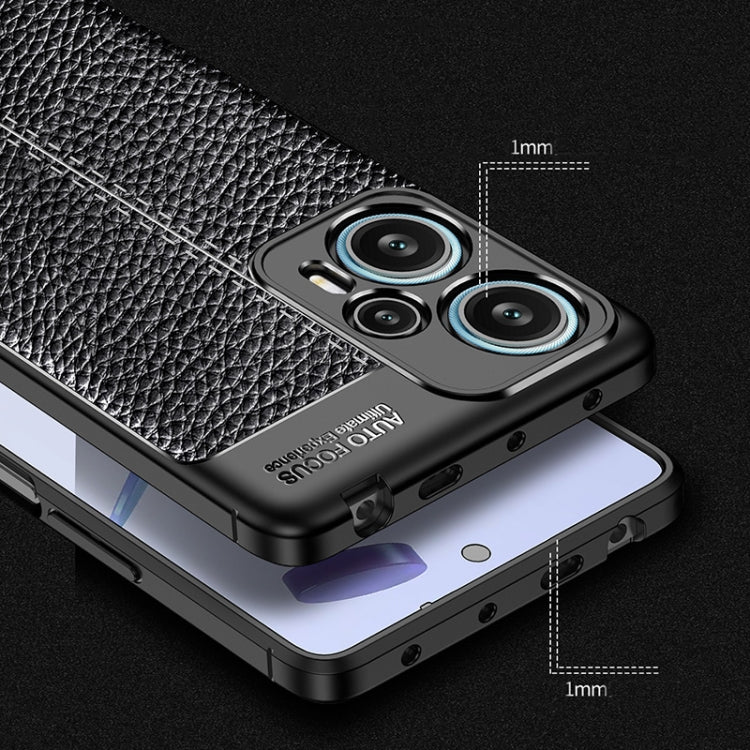 For Xiaomi Redmi Note 12 Turbo Litchi Texture Shockproof TPU Phone Case(Black)