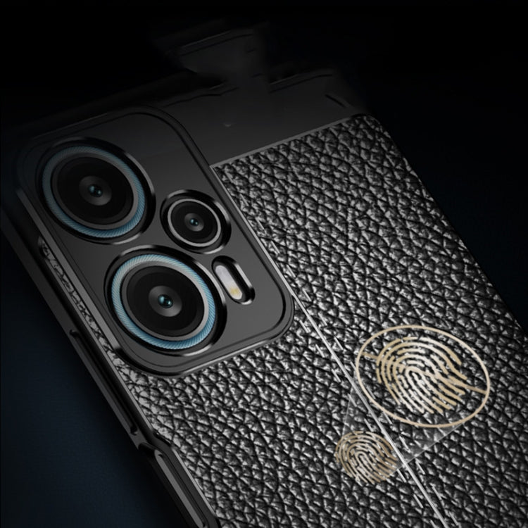 For Xiaomi Redmi Note 12 Turbo Litchi Texture Shockproof TPU Phone Case(Black)