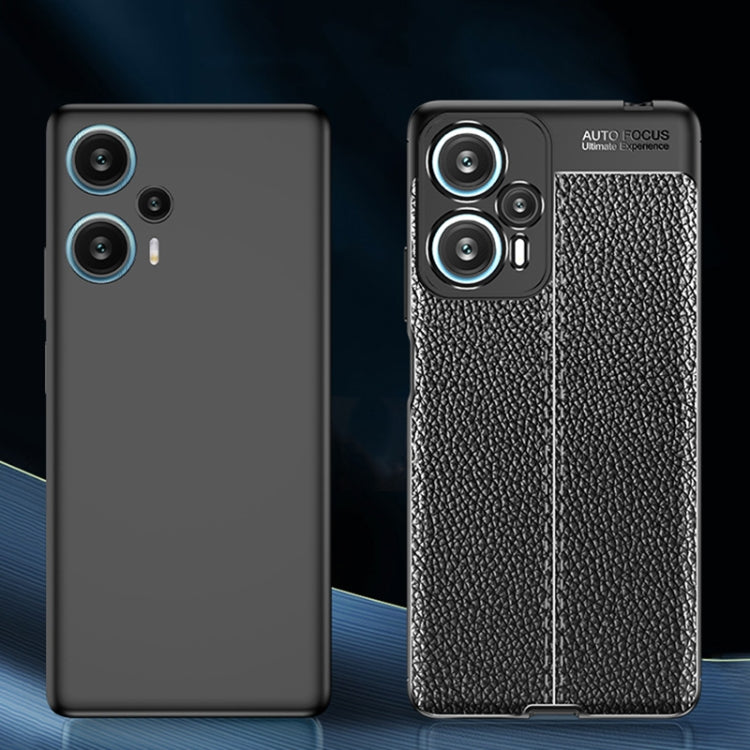 For Xiaomi Redmi Note 12 Turbo Litchi Texture Shockproof TPU Phone Case(Black)
