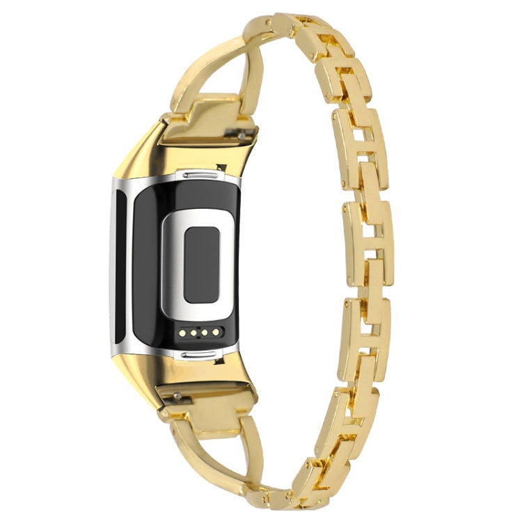 For Fitbit Charge 2 Diamond Metal Watch Band(Gold)