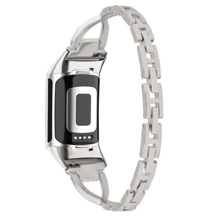 For Fitbit Charge 2 Diamond Metal Watch Band(Silver)