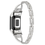 For Fitbit Charge 3 / 4 Diamond Metal Watch Band(Silver)