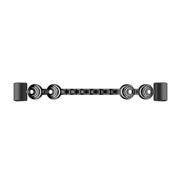 For Fitbit Charge 5 Sun Moon Star Diamond Metal Watch Band(Black)
