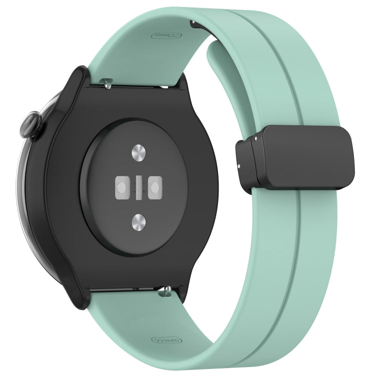 For Amazfit GTR Mini Magnetic Fold Clasp Black Buckle Silicone Watch Band(Teal)