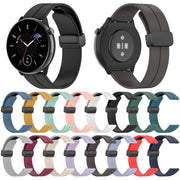 For Amazfit GTR Mini Magnetic Fold Clasp Black Buckle Silicone Watch Band(Dark Green)