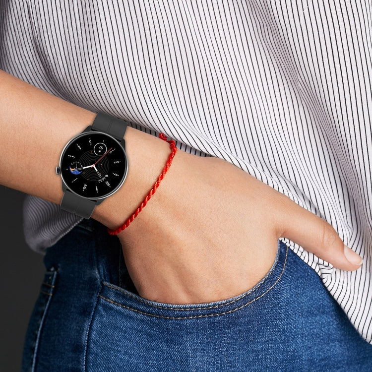 For Amazfit GTR Mini Magnetic Fold Clasp Black Buckle Silicone Watch Band(Starlight Color)