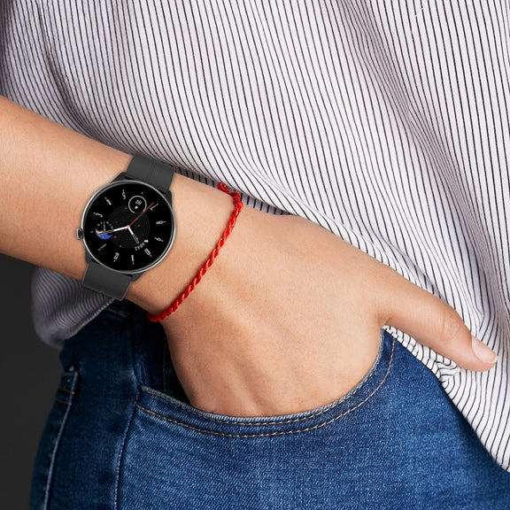 For Amazfit GTR Mini Magnetic Fold Clasp Black Buckle Silicone Watch Band(Navy Green)