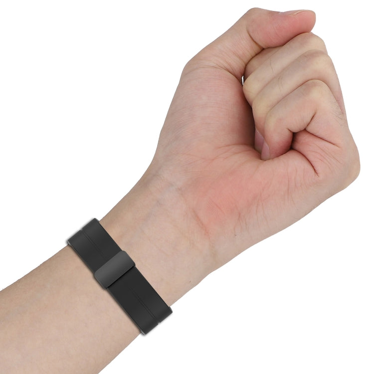For Amazfit GTR Mini Magnetic Fold Clasp Black Buckle Silicone Watch Band(Teal)