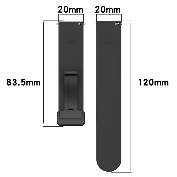 For Amazfit GTR Mini Magnetic Fold Clasp Black Buckle Silicone Watch Band(Starlight Color)
