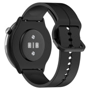 For Amazfit GTR Mini 20mm Flat Head Groove Reverse Buckle Silicone Watch Band(Black)