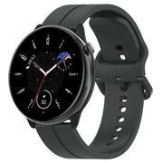 For Amazfit GTR Mini 20mm Flat Head Groove Reverse Buckle Silicone Watch Band(Dark Grey)