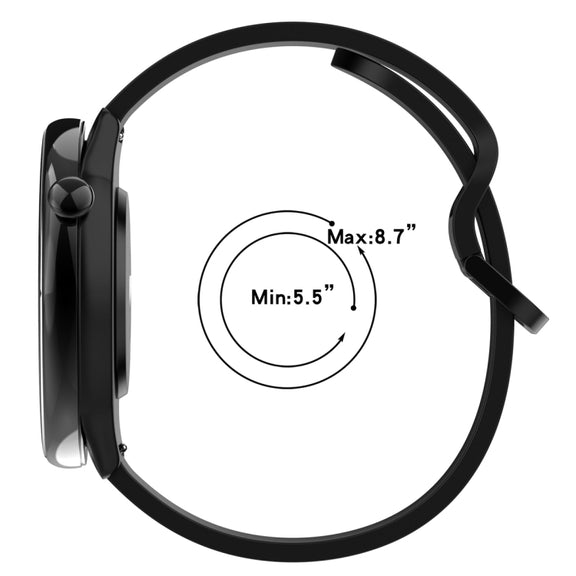 For Amazfit GTR Mini 20mm Flat Head Groove Reverse Buckle Silicone Watch Band(Dark Grey)