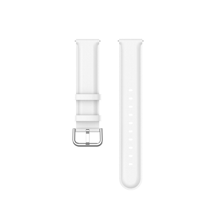 For Amazfit GTR Mini Round Tail Genuine Leather Watch Band(White)