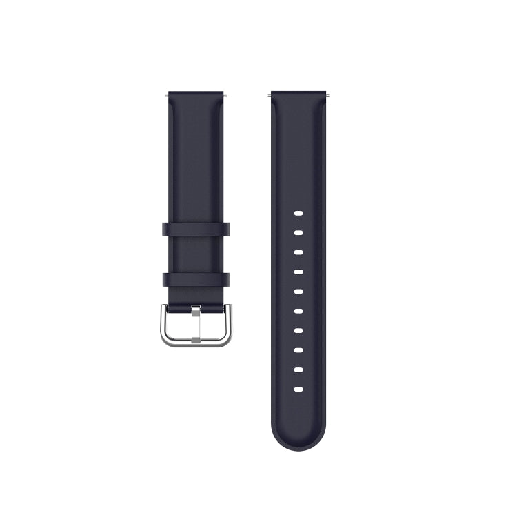 For Amazfit GTR Mini Round Tail Genuine Leather Watch Band(Navy Blue)