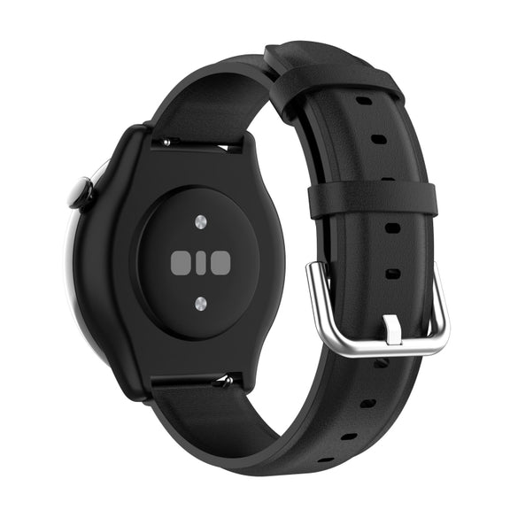 For Amazfit GTR Mini Round Tail Genuine Leather Watch Band(Black)