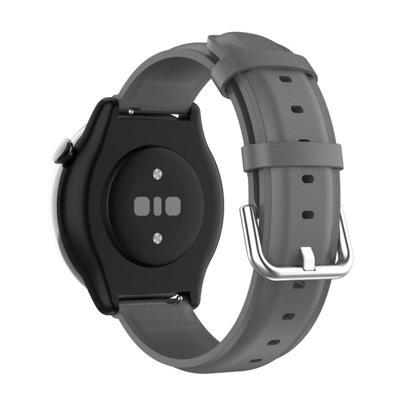 For Amazfit GTR Mini Round Tail Genuine Leather Watch Band(Gray)