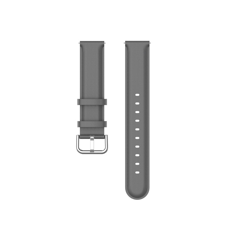For Amazfit GTR Mini Round Tail Genuine Leather Watch Band(Gray)